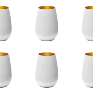 Set 6 bicchieri Elements 465ml bianco/bronzo