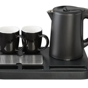 SET BOLLITORE 0.8L VASSOIO + 2 TAZZE NERO 'WK9102' 1360W EVA Cod. 029102