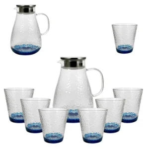 Set caraffa 1800ml e 6 bicchieri blu