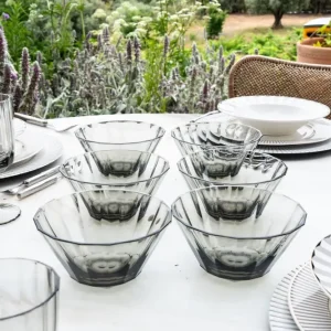 Set di 6 Ciotole Acrilico Grigio