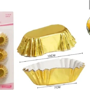 Set 2 Confezioni Da 30 Stampi Pirottini Carta 7x10cm Cupcake Muffin Ovale 56149