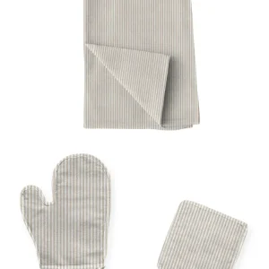 Set cucina shabby decoro righe piccole Grigio
