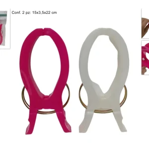 Set di 2 maxi pinze plastica per teli mare, assortite 2 colori - Due Esse