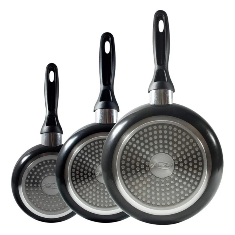 Set di padelle San Ignacio 3 Pezzi Nero Alluminio
