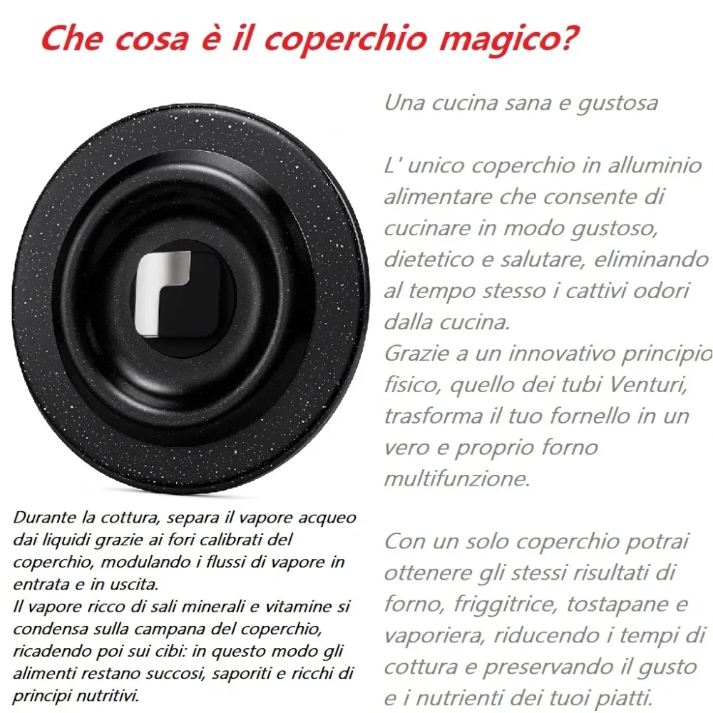 Set Pentole 6pz Pietra con Coperchio Magico Antiodore Padelle 24 28 Casseruola 24 Induzione