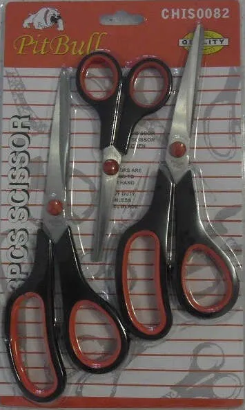 Set 3 Pezzi Forbici Da Cucina Multiuso Acciaio Con Manico Gomma Ergonomico