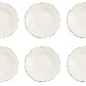 Set 6 Piatti Fondi Ø23x4 cm Gres Villa d'Este Home Tivoli Duchessa Bianchi