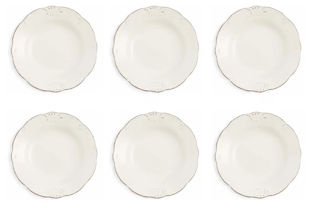 Set 6 Piatti Fondi Ø23x4 cm Gres Villa d'Este Home Tivoli Duchessa Bianchi