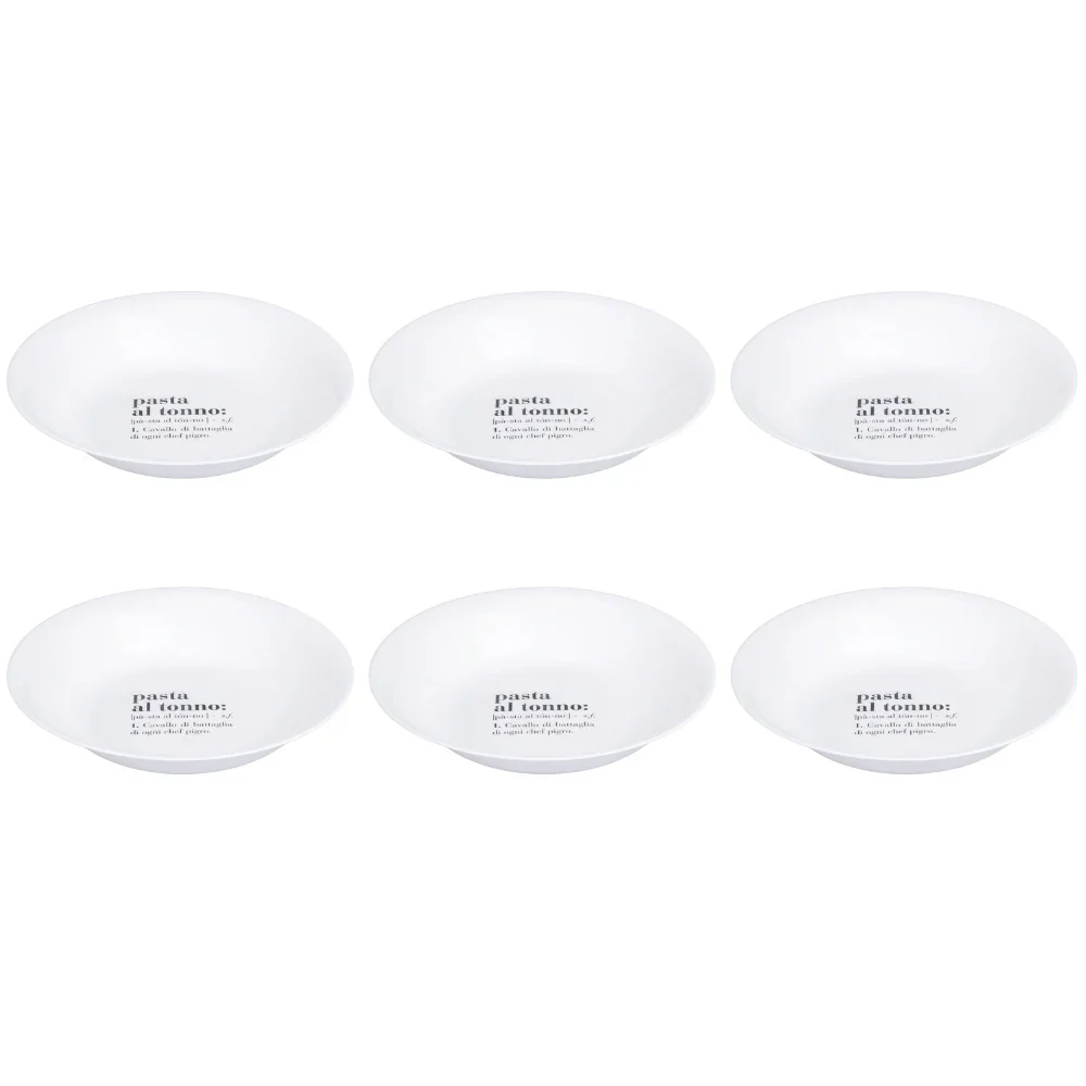 Set 6 Piatti Fondi Colore Bianco Pasta al Tonno Victionary Ø 22 cm – Villa D’Este