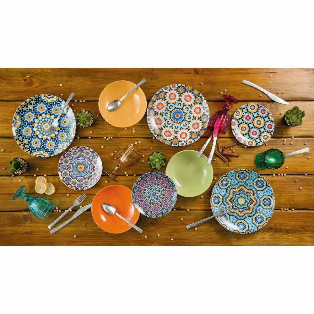 Set 5 Piatti Fondi Porcellana e Gres VdE Tivoli 1996 Marrakech