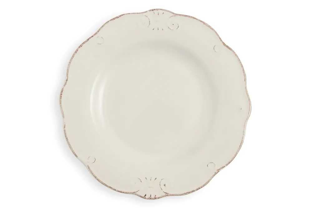 Set 6 Piatti Piani Ø27,7x3 cm Gres Villa d'Este Home Tivoli Duchessa Bianchi