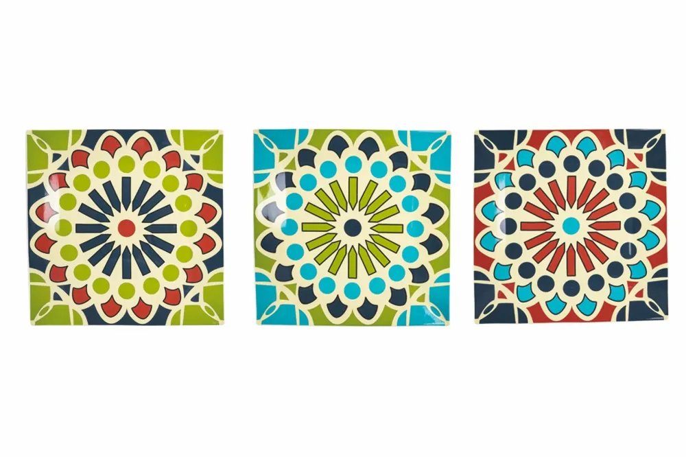 Set 6 Piatti Piani Quadrato Porcellana 30 cm Villa d'Este Home Tivoli Agadir