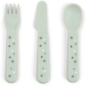 Set Posate Foodie - Happy Dots Verde - 100% PP Alimentare Done Deer