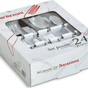 Set Posate 24 Pezzi Esmeralda Barazzoni Purissimo Acciaio Inox Super Resistente E Lucido Design Moderno