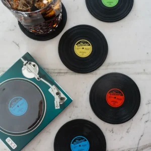 Set di quattro sottobicchieri con design vinile