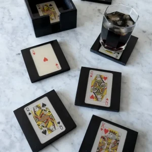 Set di 6 sottobicchieri con motivo lettere