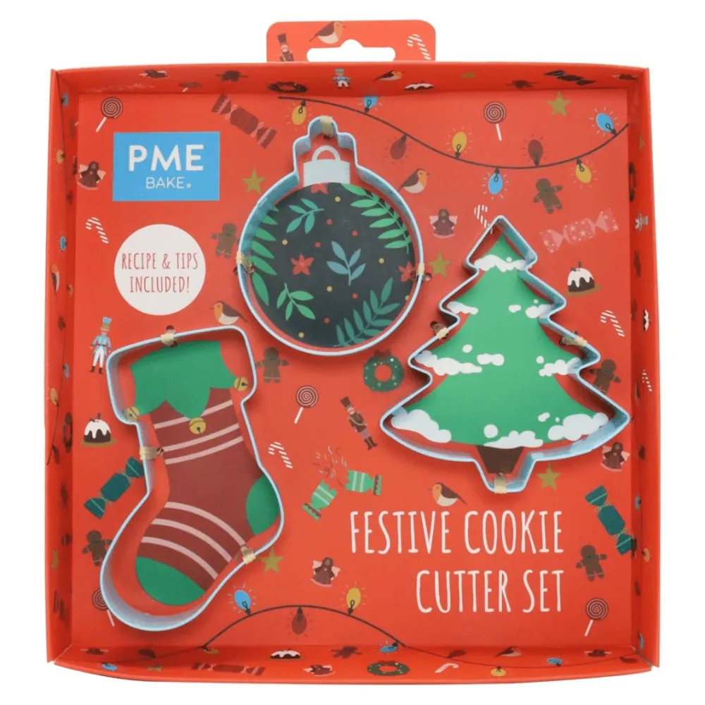 Set/ 3 Tagliabiscotti Festivo Natale