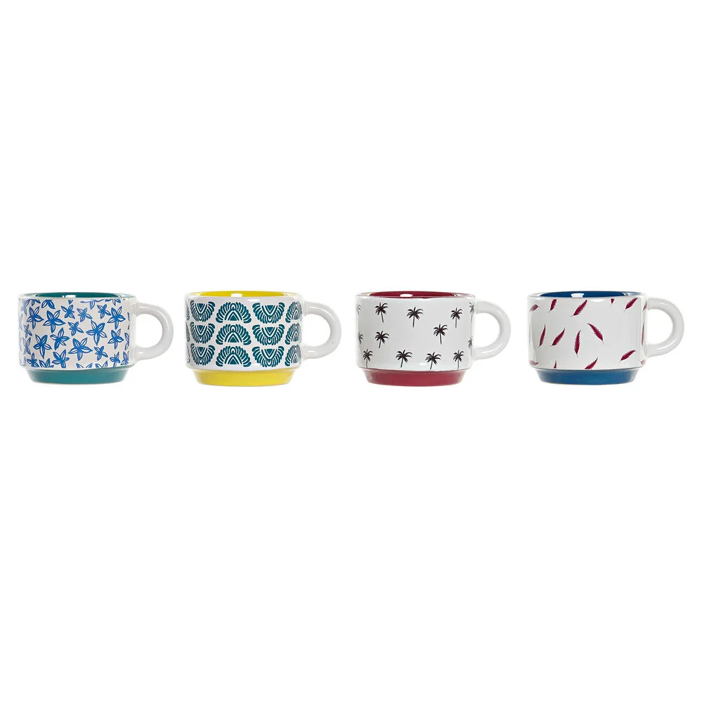Set di Tazze da Caffè DKD Home Decor Multicolore Gres (150 ml)
