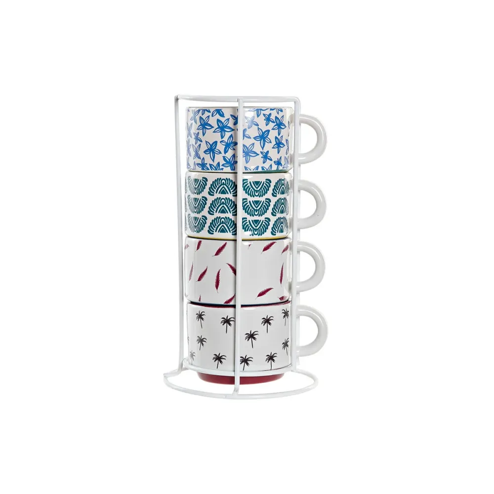 Set di Tazze da Caffè DKD Home Decor Multicolore Gres (150 ml)