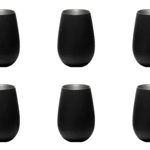 Set di 6 tazze Elements 465ml nero/argento