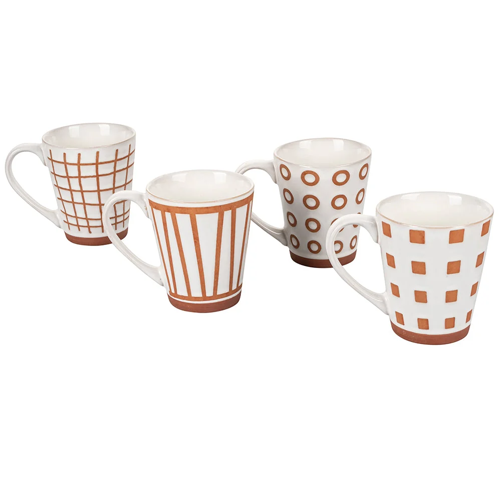 Set 4 Tazzine da Caffè Ø9x10,5 cm Gres VdE Tivoli 1996 Geometry