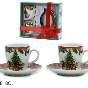 Set 2 tazzine caffe' natalizie con albero di natale | rohome