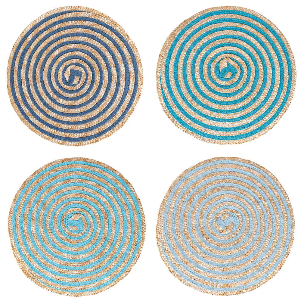 Set 4 Tovagliette Ø38 cm Paglia e Carta VdE Tivoli 1996 Spiral