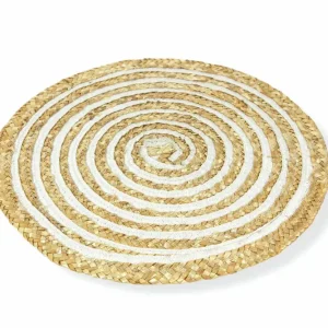 Set 6 Tovagliette Tonda Rafia Ø39 cm Villa d'Este Home Tivoli Spiral