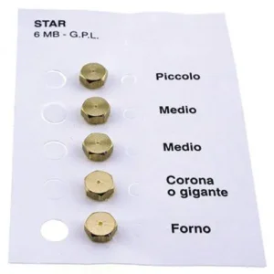 Set 5 ugelli 6mb gas gpl piano cottura rex star Micromic