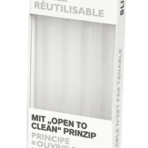 SLIDER STRAW cannuccia trasparente/bianco 4 pezzi 21,5 cm