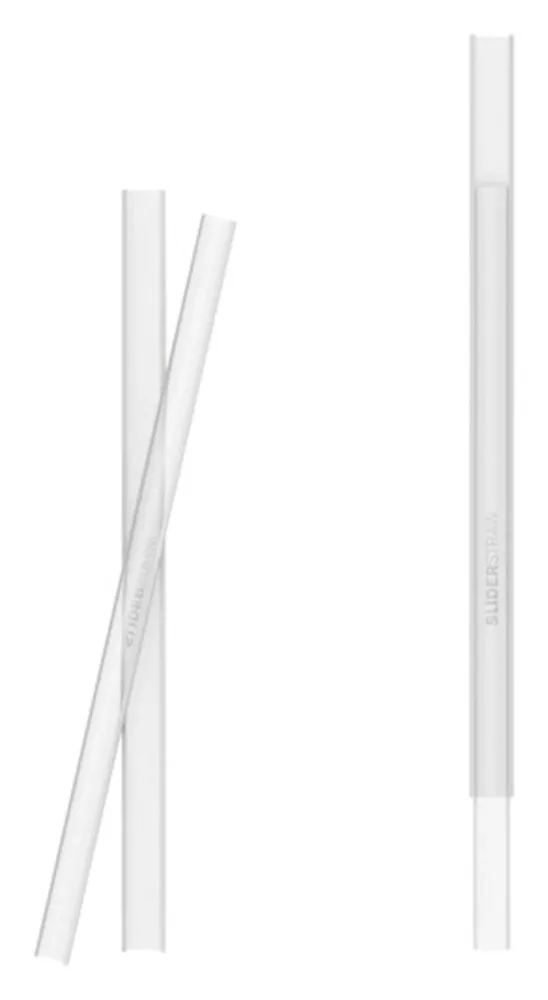 SLIDER STRAW cannuccia trasparente/bianco 4 pezzi 21,5 cm