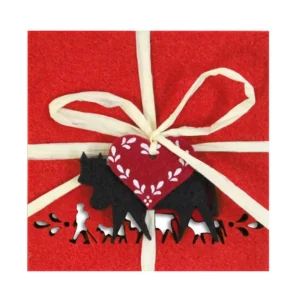 Sottobicchieri STEINLIN Alpaufzug feltro rosso 4 pezzi 10x10 cm