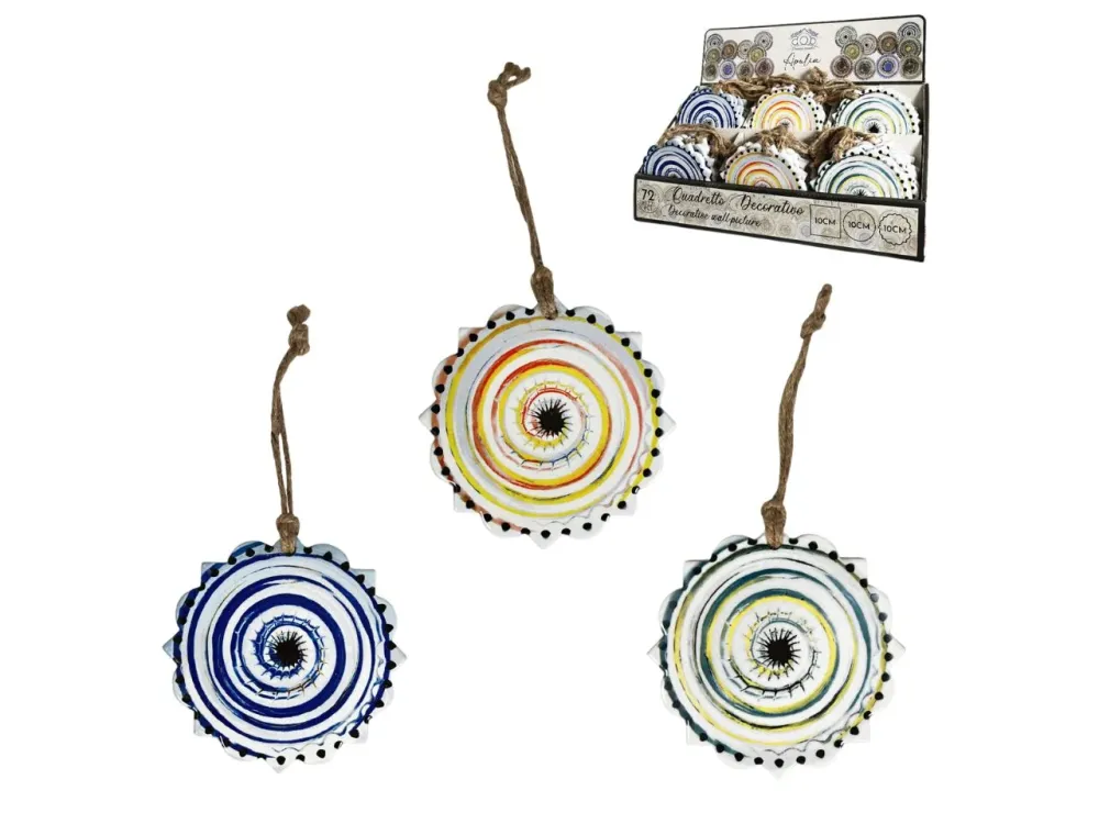 Sottopentola ceramica e sughero stile mediterraneo colori assortiti da 20 cm - Arca