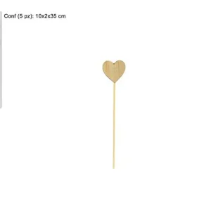 Spillone cuore legno 5cm 5pz al005241b