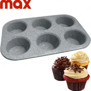 Stampo 6 Muffin Teglia Marmorizzato 26,5 X 17,5 X 3cm Cupcakes Dolci Pasticceria