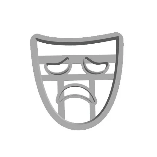 Stampo per biscotti forma di Maschera - triste