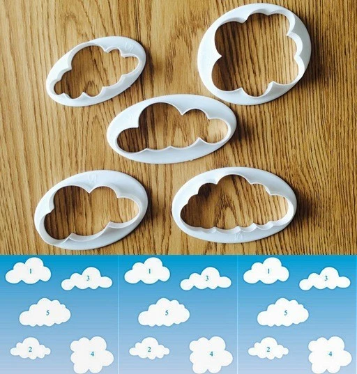 Stampo per biscotti forma di Set nuvole 5pz