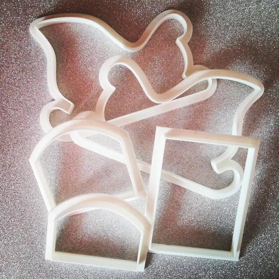 Stampo per biscotti forma di Set slitta + Renna (7 pz)