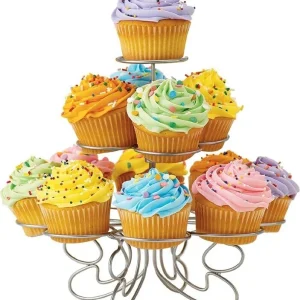 Stand Porta 13 Cupcake E Dessert Alzatina 24,5x20 Cm Metallo Colore Grigio