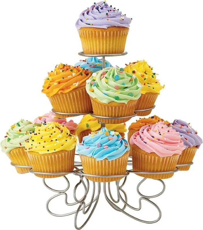 Stand Porta 13 Cupcake E Dessert Alzatina 24,5x20 Cm Metallo Colore Grigio