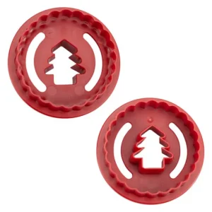 STÄDTER Tagliabiscotti Linzer forma di albero di Natale ø 5,5x3 cm rosso ondulato