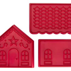 STÄDTER Tagliabiscotti rilievo forma di casetta per biscotti 9x11x9,5 cm rosso
