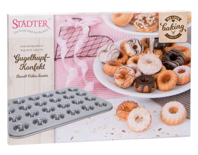 STÄDTER teglia Gugelhupf dolciumi 38x26 cm 24 pezzi argento We love Baking
