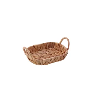 Svuotatasche jungle rattan intrecciato naturale, con maniglie forma ovale - 24,5x16,5xh8,5cm - Star