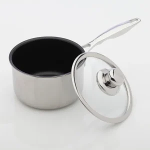 Swiss Diamond Stielkassole XD Induzione antiaderente - inox con coperchio Ø 16 cm