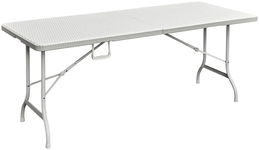 Tavolo Catering Rettangolare Pieghevole 180x75x75 cm HDPE Bianco