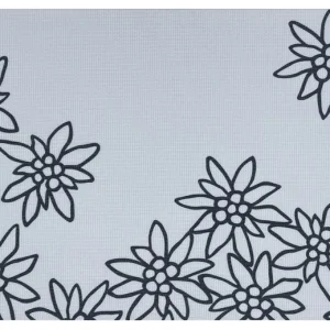 Tavolo da formaggio Heidi set Edelweiss 45x30 cm bianco con contorno nero del fiore
