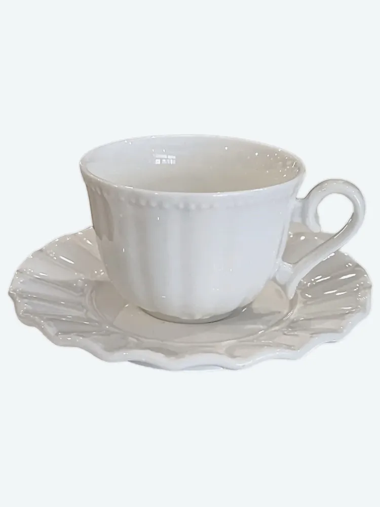 Tazza Caffè Ducale con Piattino Porcellana Bone China 80ml Design