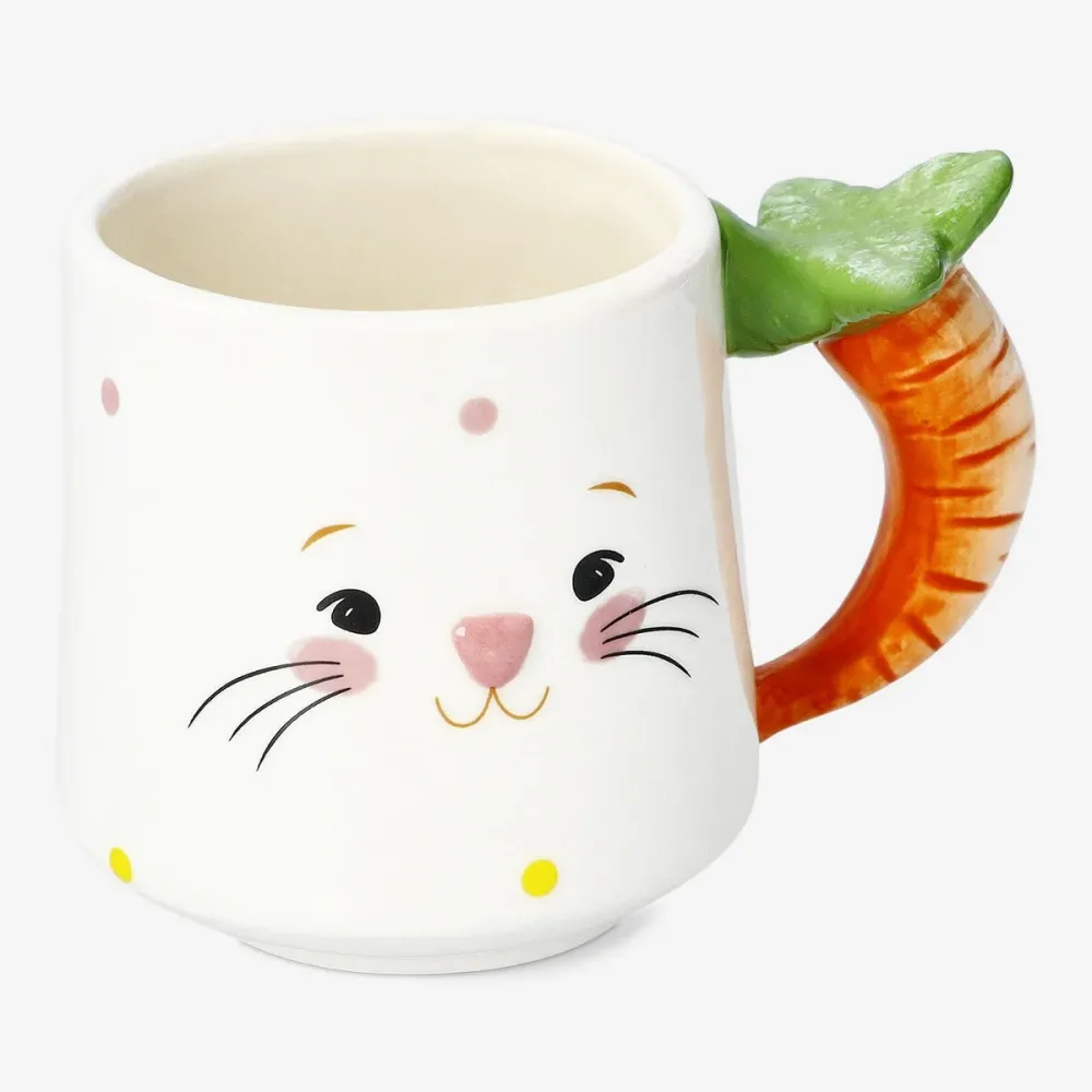 Tazza con faccia di coniglio e manico di carota - 300 ml
