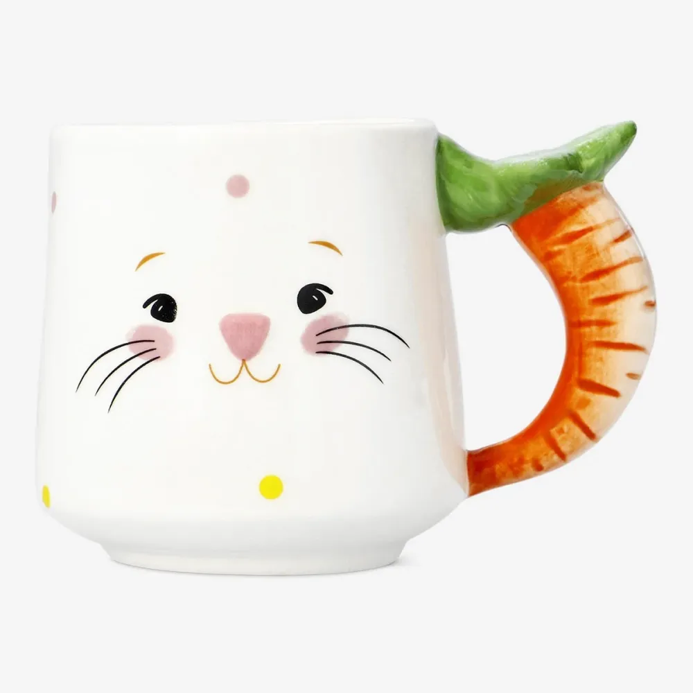 Tazza con faccia di coniglio e manico di carota - 300 ml